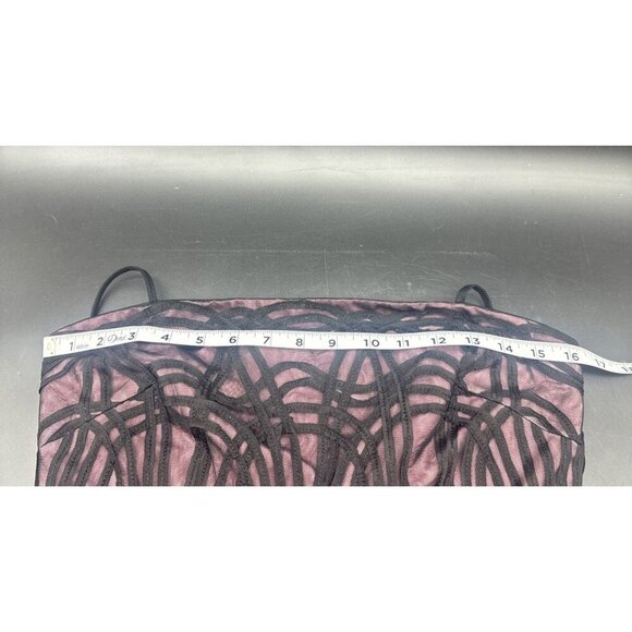 BCBGMAXAZRIA Black & Pink Tulle Woven Spaghetti Strap Cocktail Party Dress Sz 8 - Picture 11 of 11